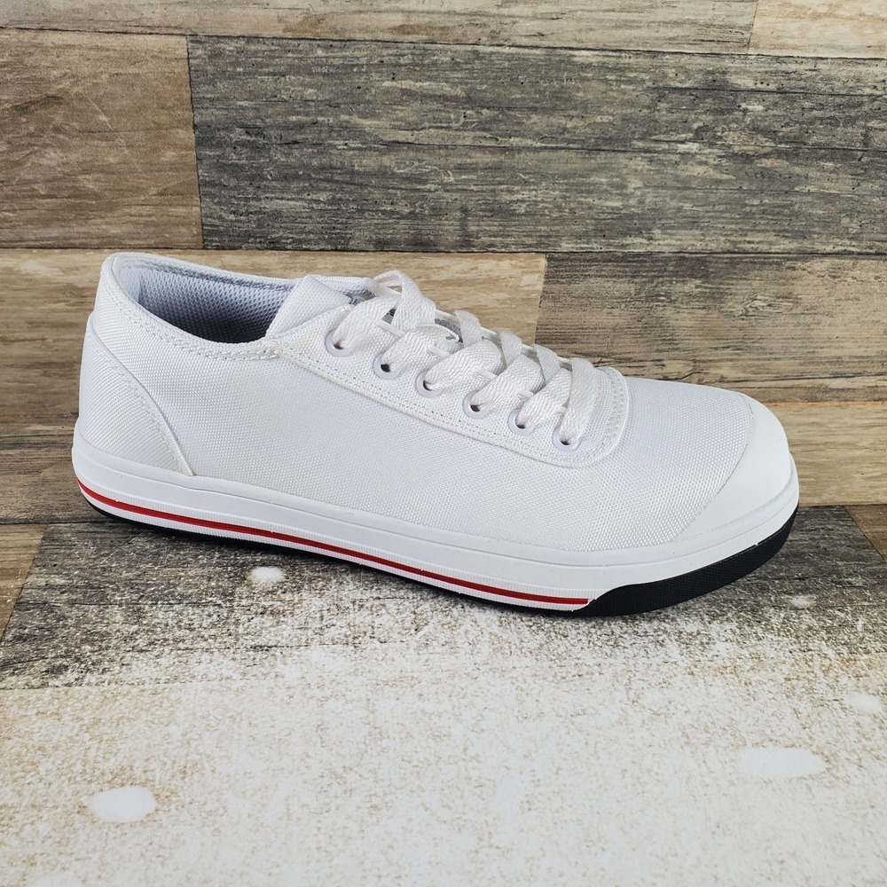 Avenger Work Boots Blade Womens Shoes Sz 8 White Canvas Low Top Safety Toe Lace